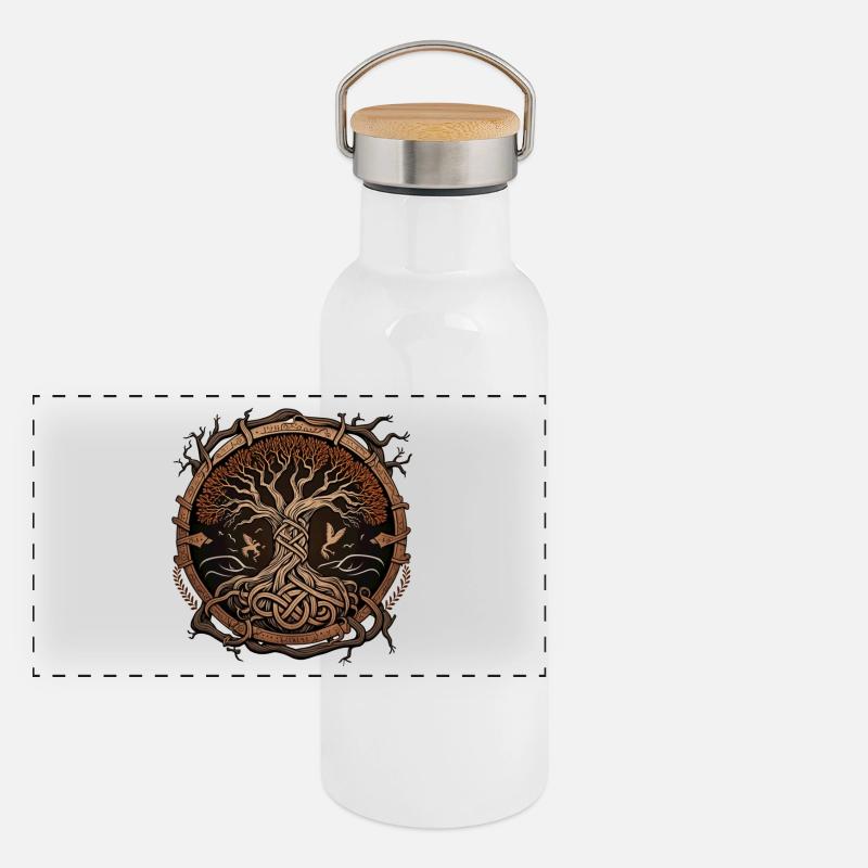Yggdrasil Panoramic Thermal Bottle with Bamboo Lid