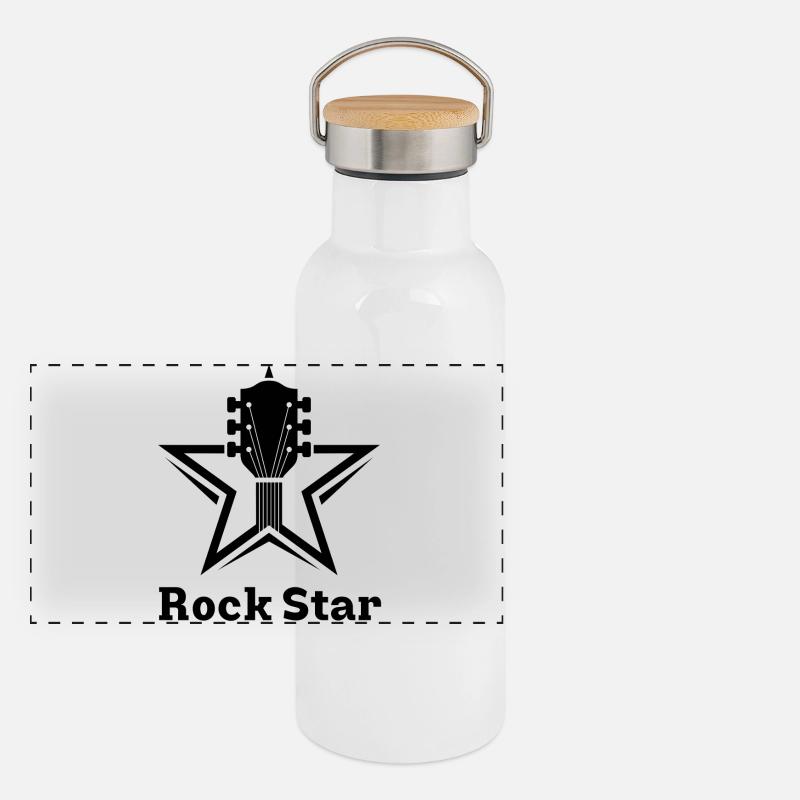 Rock Star Gourde isotherme avec bouchon en bambou
