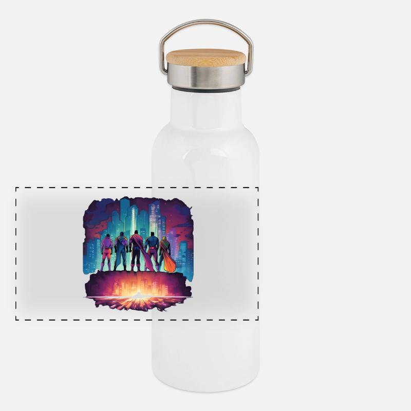 Superheroes Panoramic Thermal Bottle with Bamboo Lid