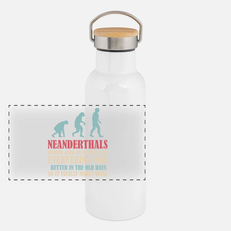 Neandertaler Prähistorischer Primat Anthropologe Panorama Thermosflasche mit Bambusdeckel