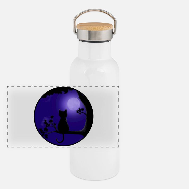 Cat Moon Panoramic Thermal Bottle with Bamboo Lid