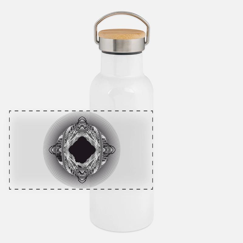 interwoven ornate ornament Panoramic Thermal Bottle with Bamboo Lid