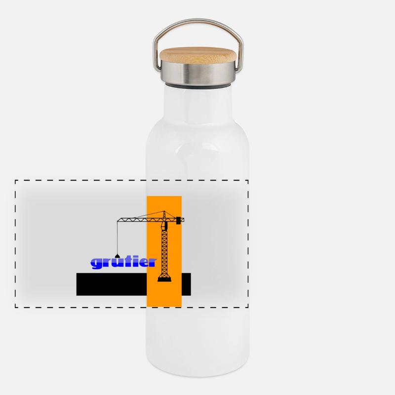 Kranfahrer Panorama Thermosflasche mit Bambusdeckel