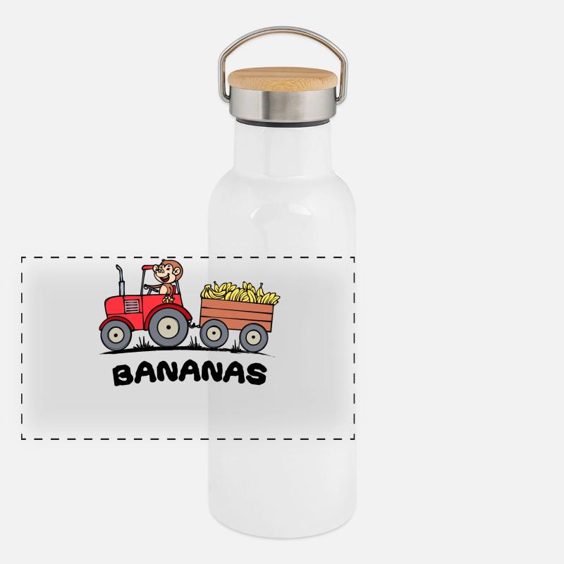 Landwirt Spruch Traktor Kraftfahrzeug Ackerbau Panorama Thermosflasche mit Bambusdeckel