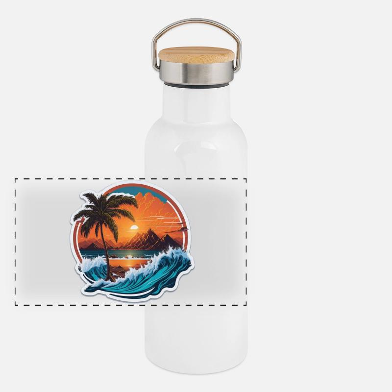 Sunset Panorama Thermosflasche mit Bambusdeckel