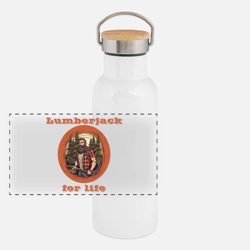 Bûcheron pour la vie Gourde isotherme avec bouchon en bambou