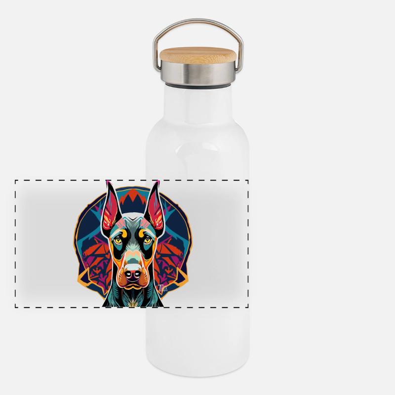 Doberman Gourde isotherme avec bouchon en bambou