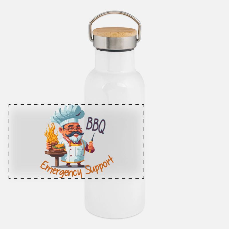 BBQ Emergency Support Panoramic Thermal Bottle with Bamboo Lid