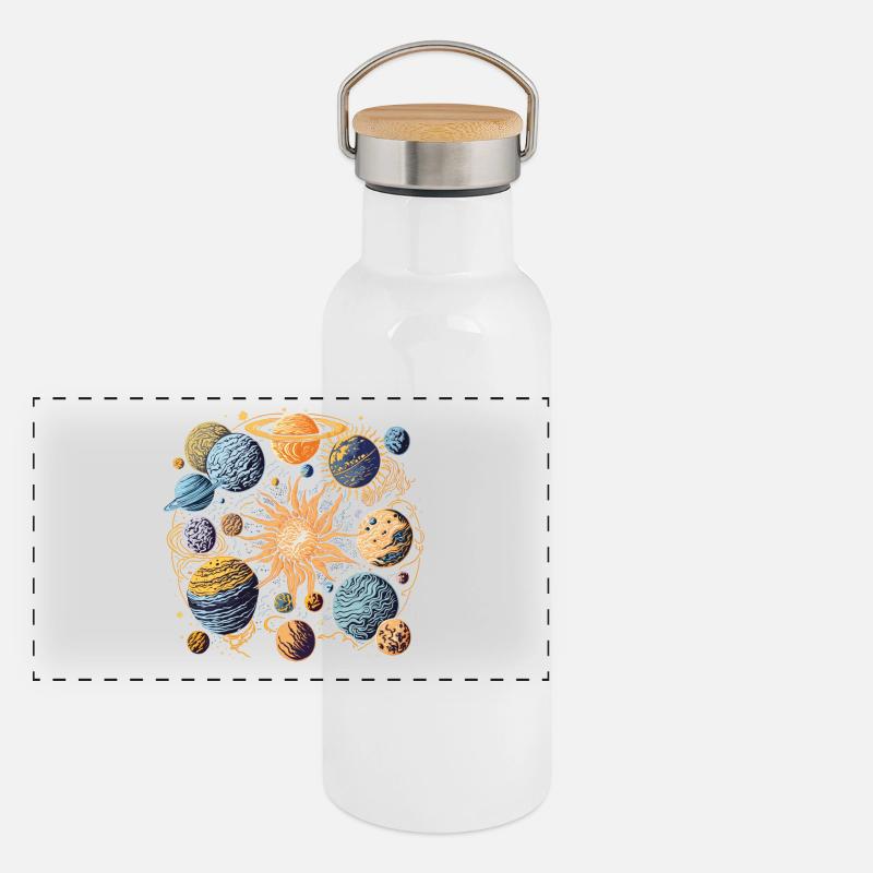 Panorama Thermosflasche mit Bambusdeckel