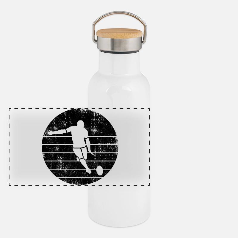 Rugby player sketch Panoramic Thermal Bottle with Bamboo Lid