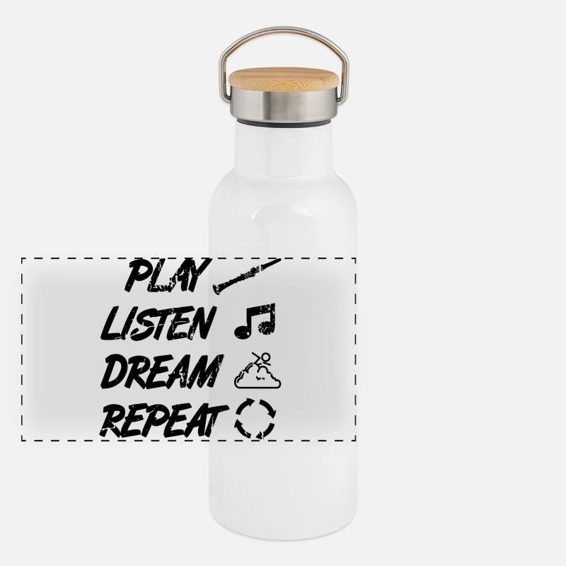 Klarinette Spieltechnik Panorama Thermosflasche mit Bambusdeckel