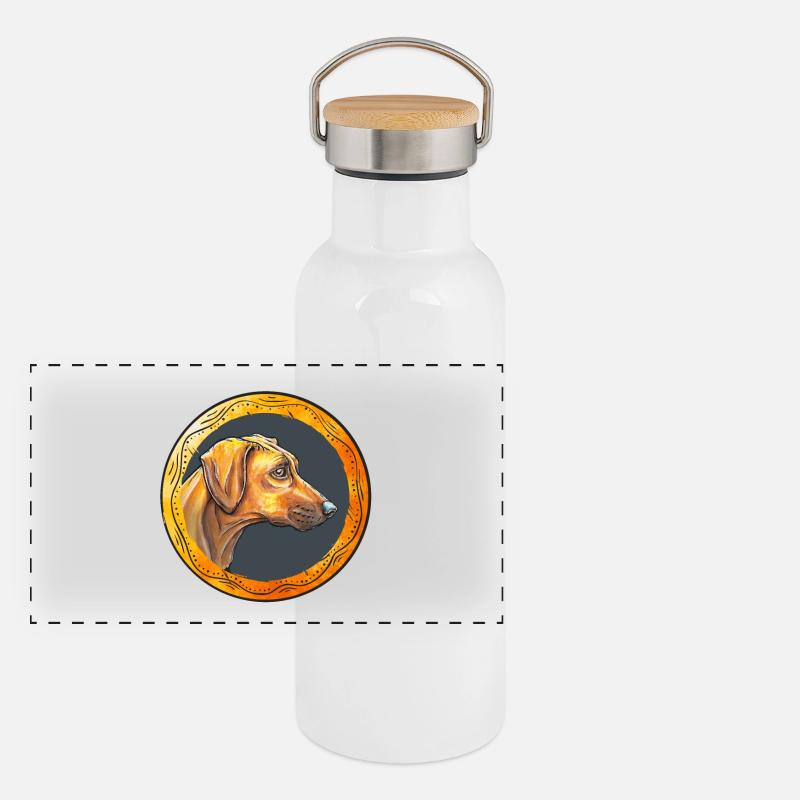Rhodesian Ridgeback Panoramic Thermal Bottle with Bamboo Lid