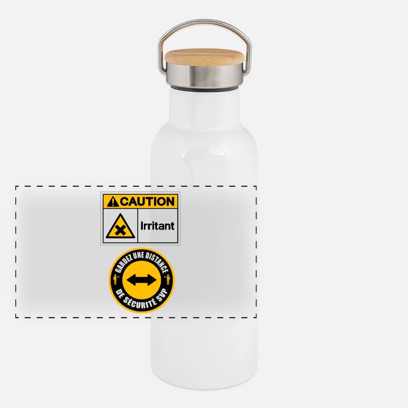 Gourde isotherme avec bouchon en bambou