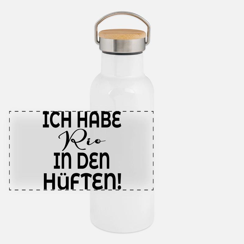TANZEN HÜFTE BEWEGUNG Panorama Thermosflasche mit Bambusdeckel