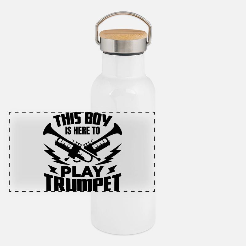 Trompeterjunge Panorama Thermosflasche mit Bambusdeckel