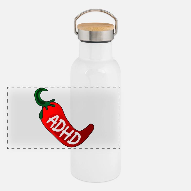 NEUORDIVERSITY ADHD PEPERONI Panoramic Thermal Bottle with Bamboo Lid