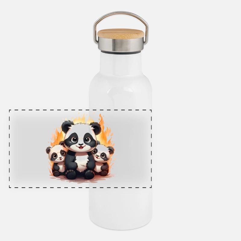 Baby panda squad Panoramic Thermal Bottle with Bamboo Lid