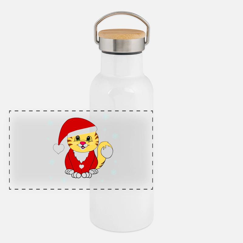 Gueule de bois de Noël Gourde isotherme avec bouchon en bambou