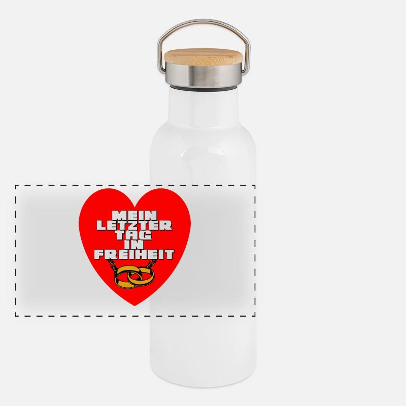 Junggesellenabschied , JGA Mein letzter Tag (25) Panorama Thermosflasche mit Bambusdeckel