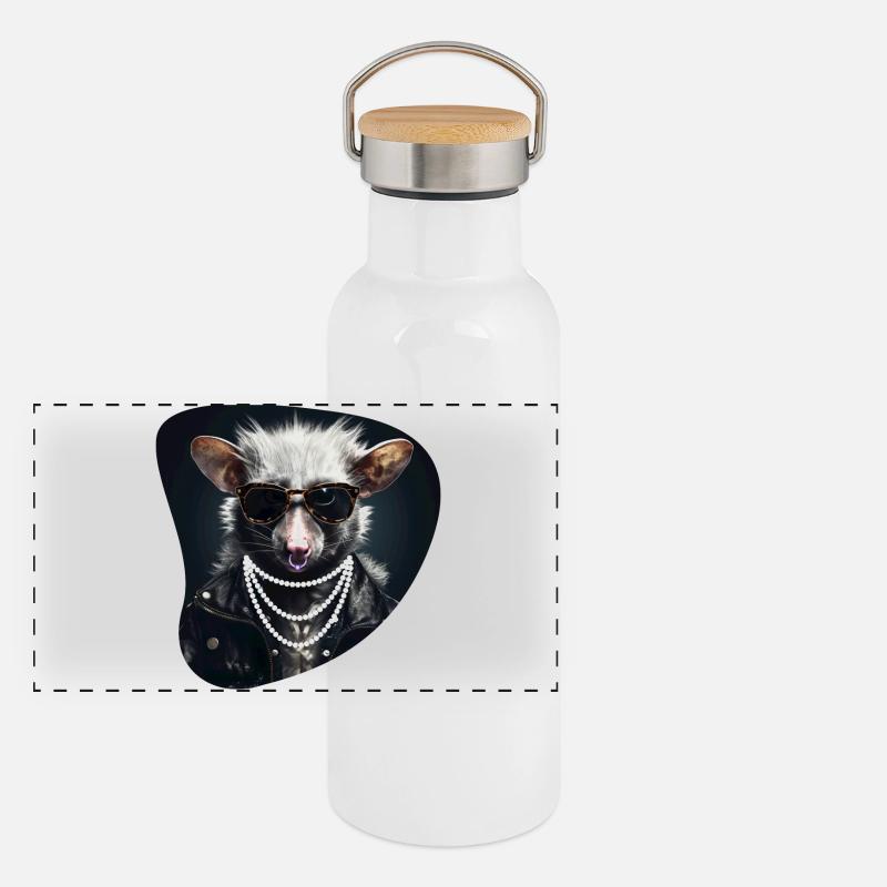 Opossum de roche dure Gourde isotherme avec bouchon en bambou