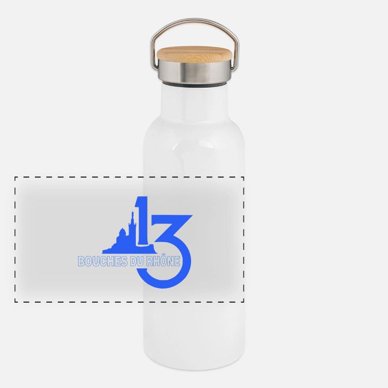 Bouches du Rhône Panorama Thermosflasche mit Bambusdeckel