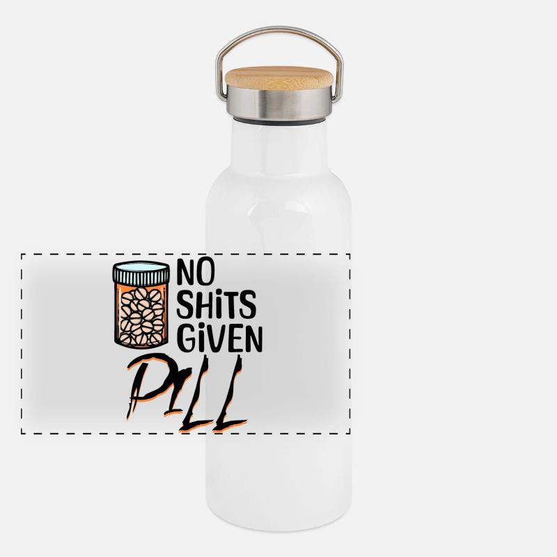 Gleichgültig Is Mir Egal Statement Panorama Thermosflasche mit Bambusdeckel