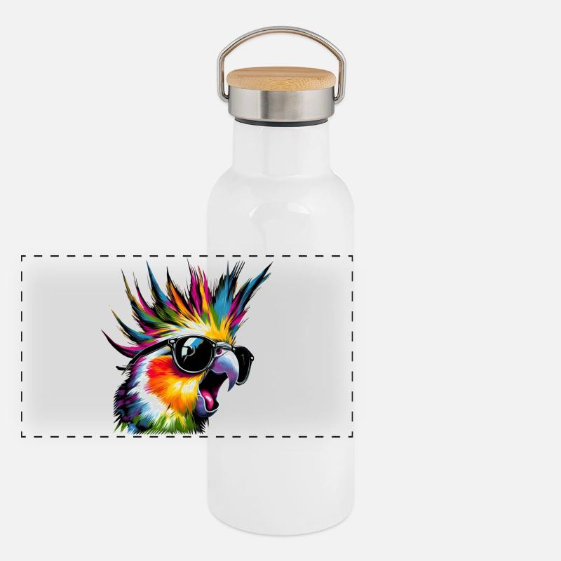 Nymphe folle (01) Gourde isotherme avec bouchon en bambou