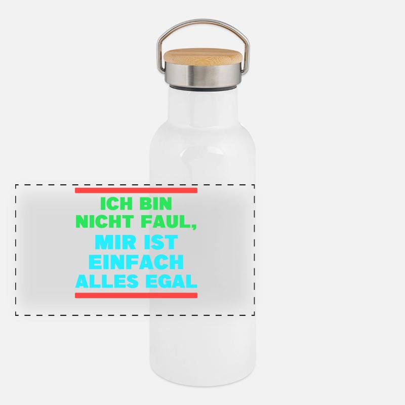 Je ne me soucie pas de la déclaration Gourde isotherme avec bouchon en bambou