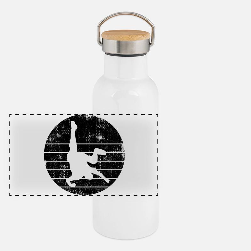 Breakdancer Panorama Thermosflasche mit Bambusdeckel