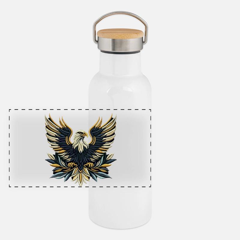 Regal Eagle Wings Embroidered Tee Panoramic Thermal Bottle with Bamboo Lid