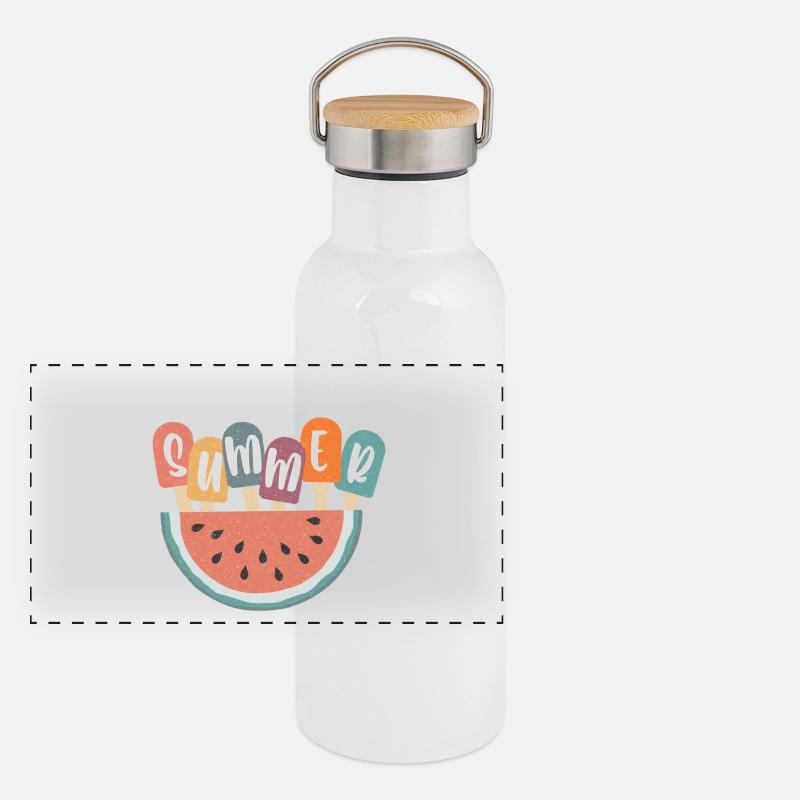 Summer Panoramic Thermal Bottle with Bamboo Lid