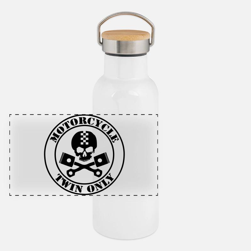 Motorcycle twin only Gourde isotherme avec bouchon en bambou
