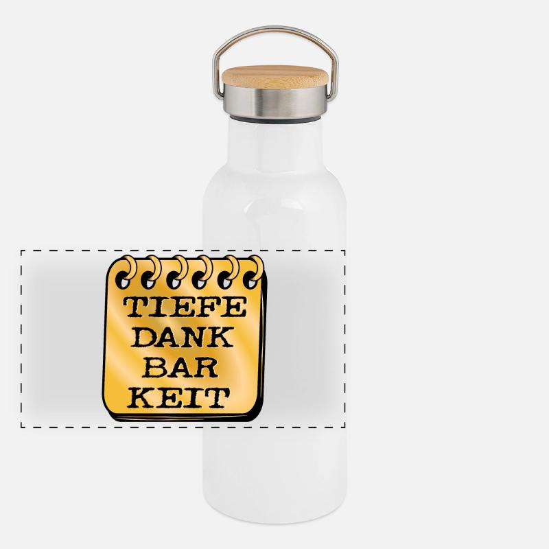 ACHTSAMKEITSÜBUNG DANKBARKEIT Panorama Thermosflasche mit Bambusdeckel