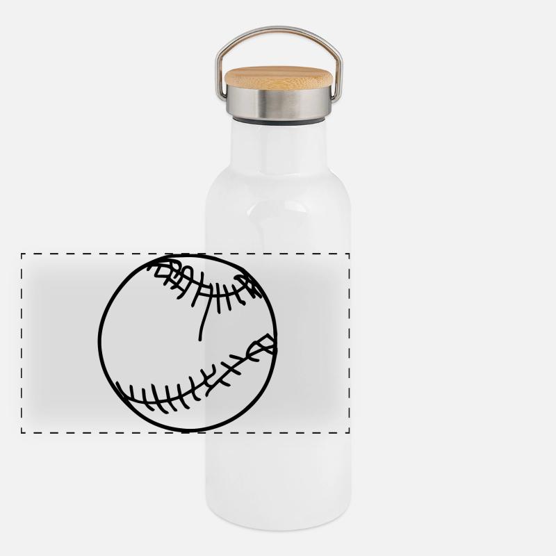 Balle de baseball Gourde isotherme avec bouchon en bambou