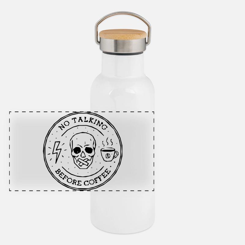 café tête de mort Gourde isotherme avec bouchon en bambou