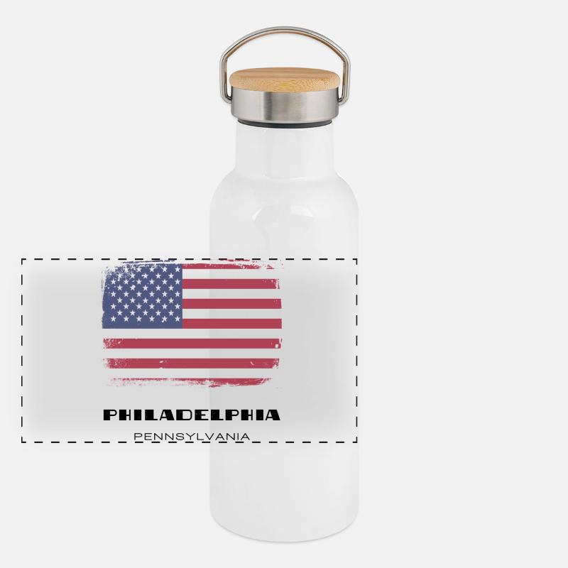 Philadelphie, Pennsylvanie, États-Unis Gourde isotherme avec bouchon en bambou
