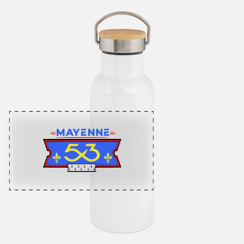 Mayenne Gourde isotherme avec bouchon en bambou