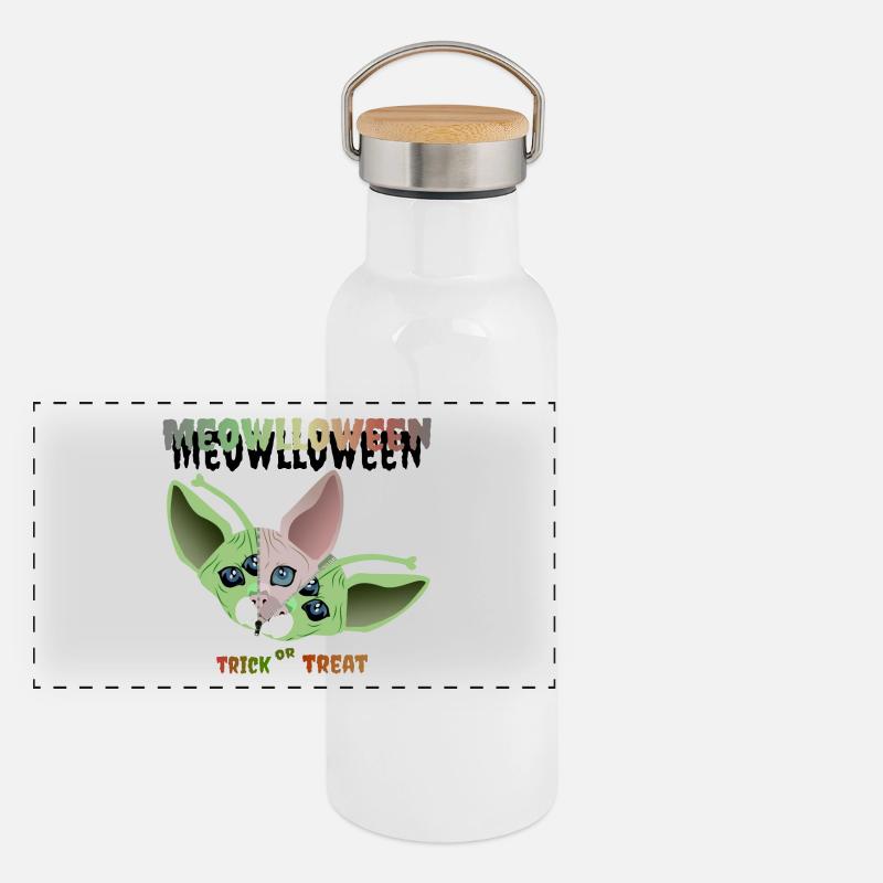 Masque extraterrestre chat sphinx Gourde isotherme avec bouchon en bambou