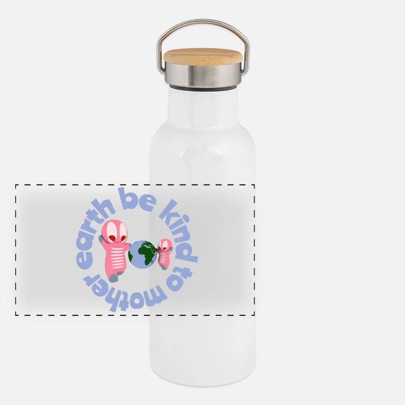 Cute kawaii figures Panoramic Thermal Bottle with Bamboo Lid