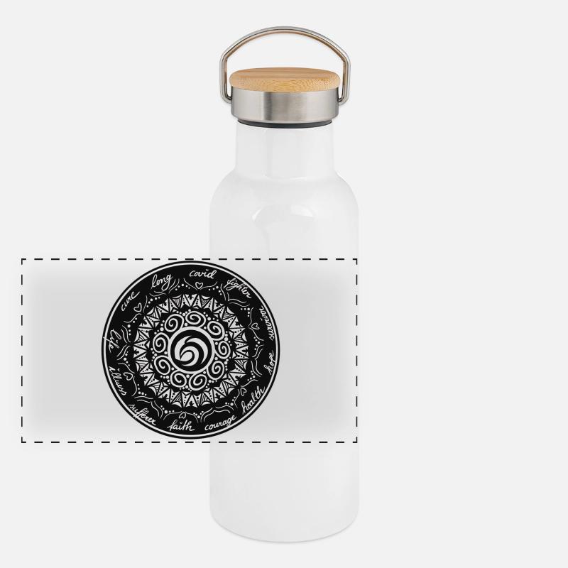 Long covid Panorama Thermosflasche mit Bambusdeckel