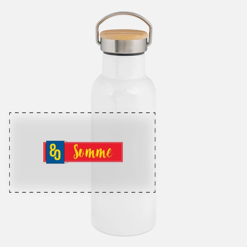 Gourde isotherme avec bouchon en bambou