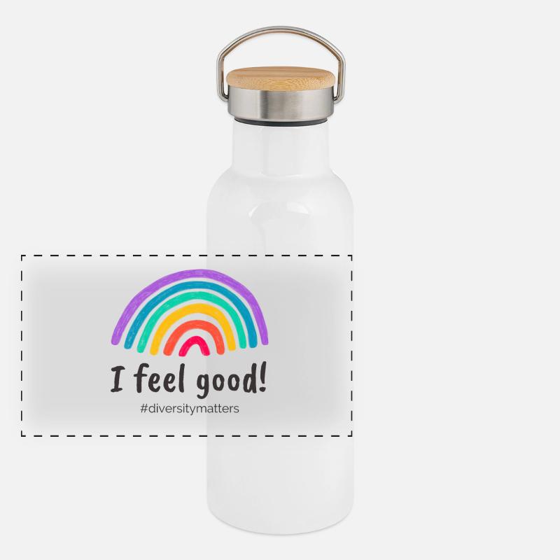 I feel good! #diversitymatters Panorama Thermosflasche mit Bambusdeckel