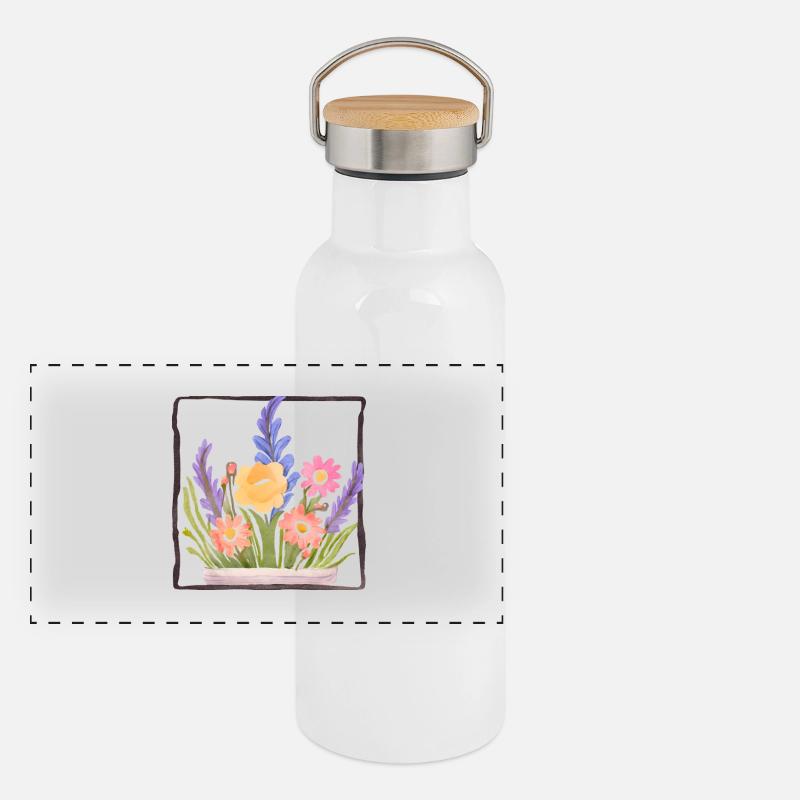 Gourde isotherme avec bouchon en bambou