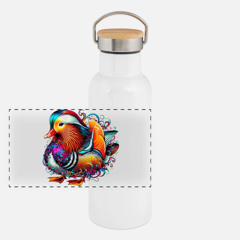 Panorama Thermosflasche mit Bambusdeckel