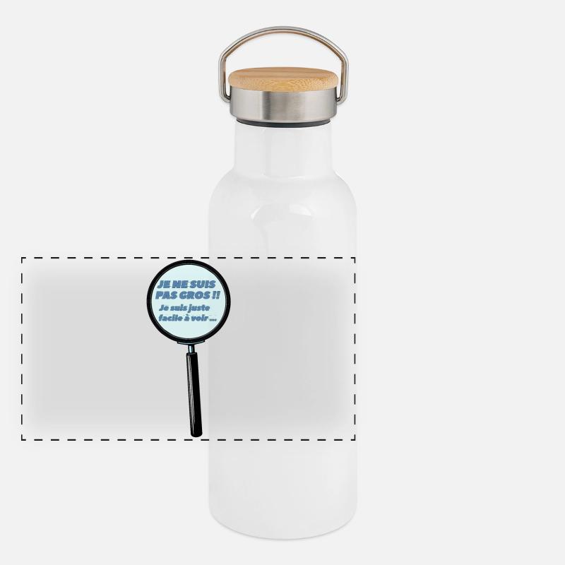 Ich bin nicht dick Panorama Thermosflasche mit Bambusdeckel