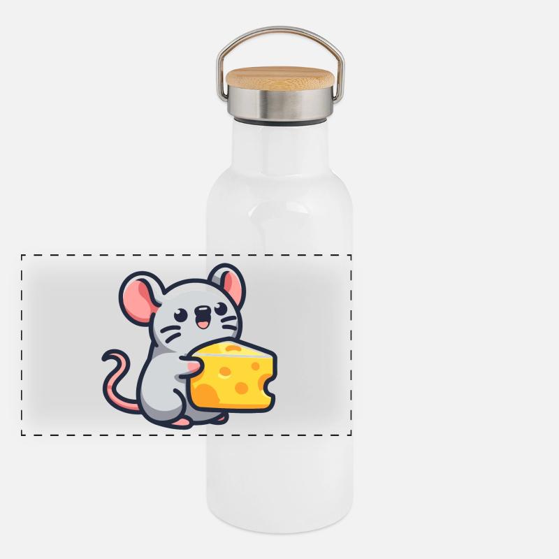 Cheese Chum : le délice de la souris Gourde isotherme avec bouchon en bambou