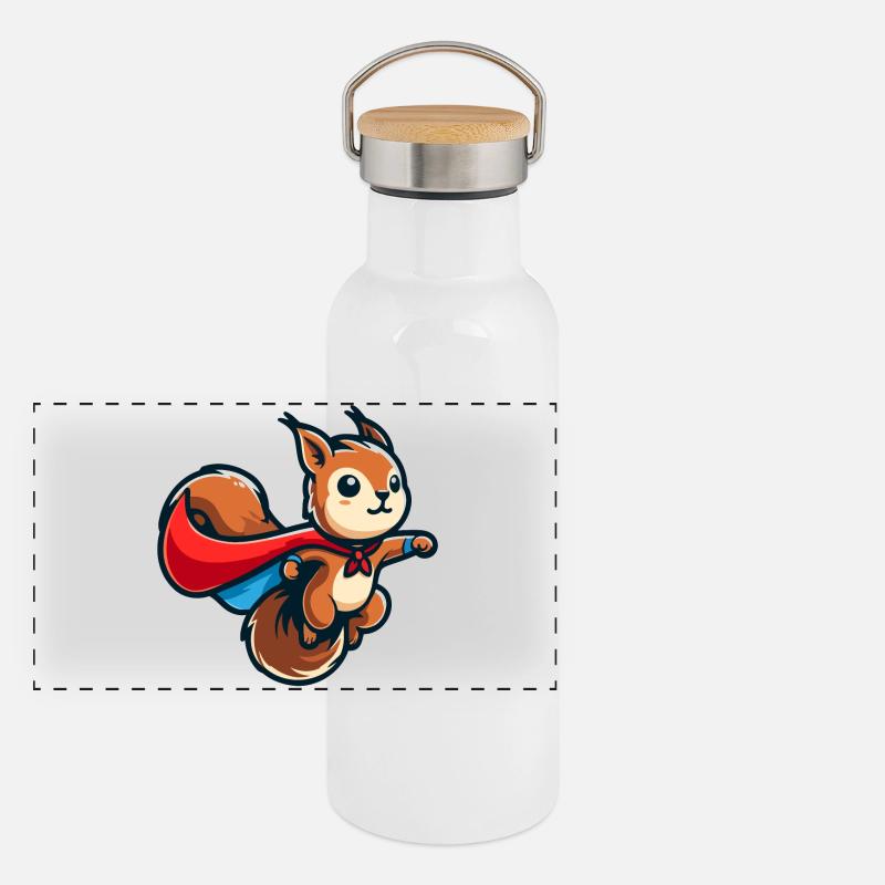 Squirrel: The Nutty Defender Panoramic Thermal Bottle with Bamboo Lid