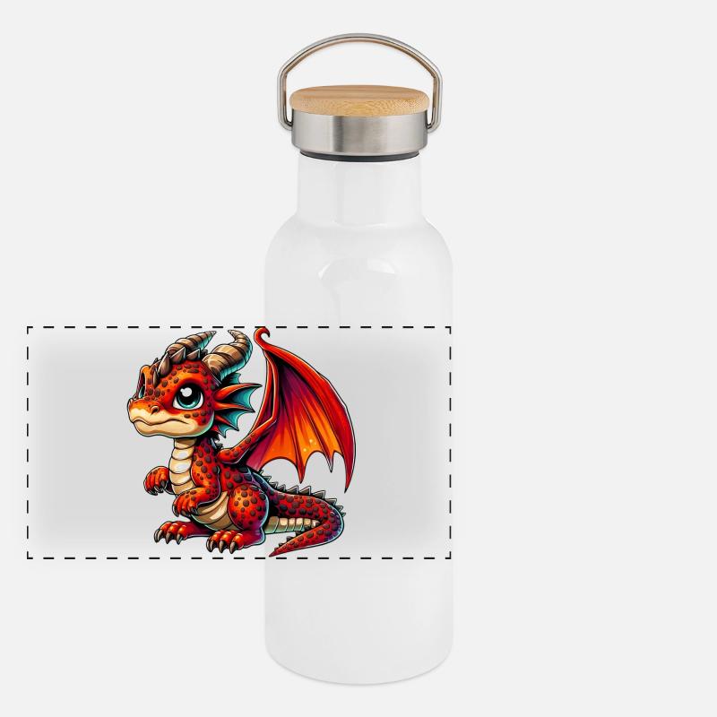 Drache Panorama Thermosflasche mit Bambusdeckel