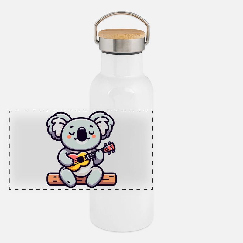 Koala Chords: Der Eukalyptus-Melodiker Panorama Thermosflasche mit Bambusdeckel
