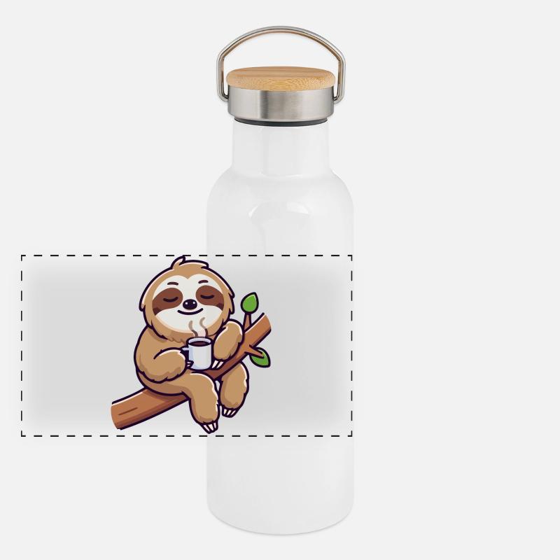 Sloth Sipper : la chaise longue tranquille Gourde isotherme avec bouchon en bambou